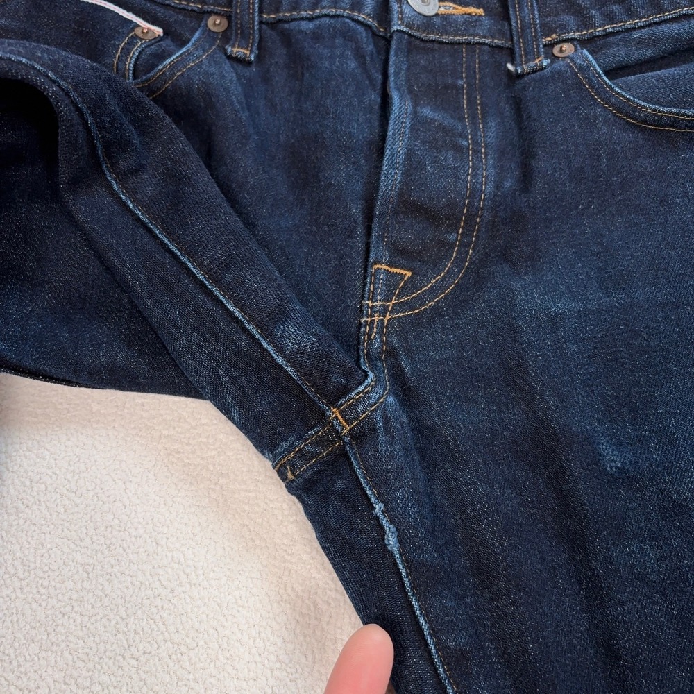 American Eagle Selvedge Jeans Men's 32x33 Blue 100% Cotton Slim Button Fly Denim - Picture 15 of 16
